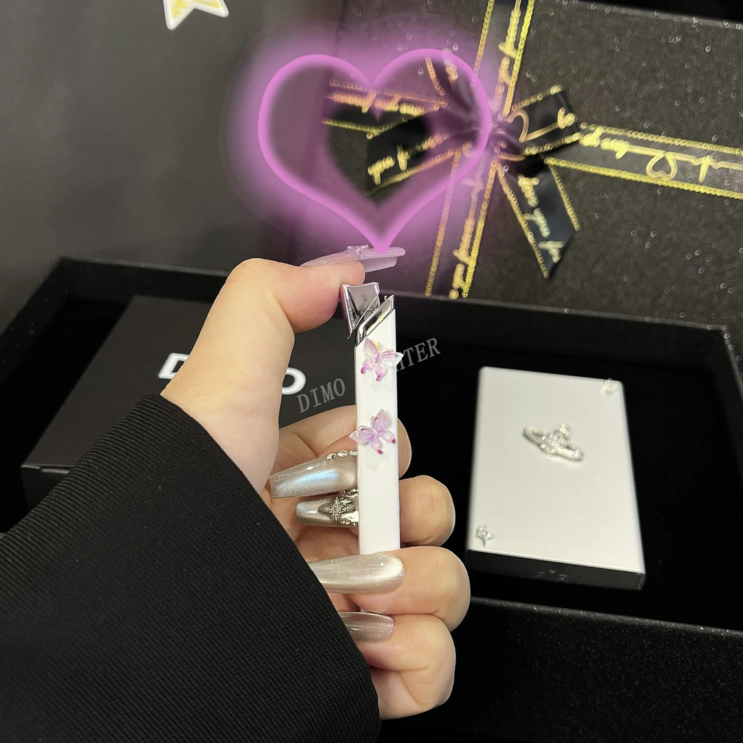 【DIMO】情人节生日礼物送女朋友高颜值打火机礼盒紫色幻蝶小白条