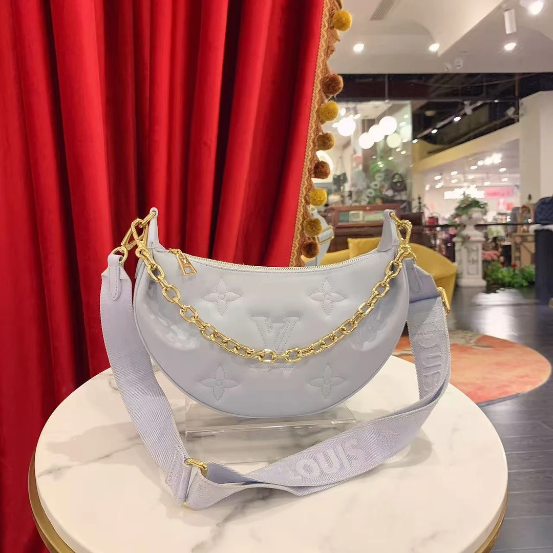 95新 LouisVuitton/路易威登 GGSOver the moon蓝色牛皮26532610