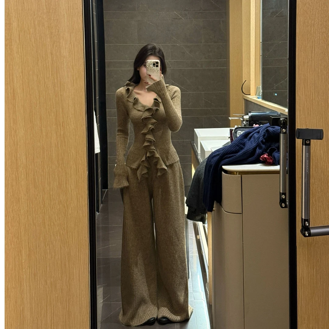 【Glozzzz】自带气场 轻奢法式轻熟风显瘦针织纯色套装H0283-2627