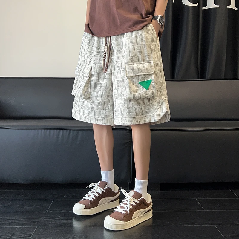 夏季百搭薄款美式冰丝宽松凉感运动短裤速干透气休闲工装五分短裤