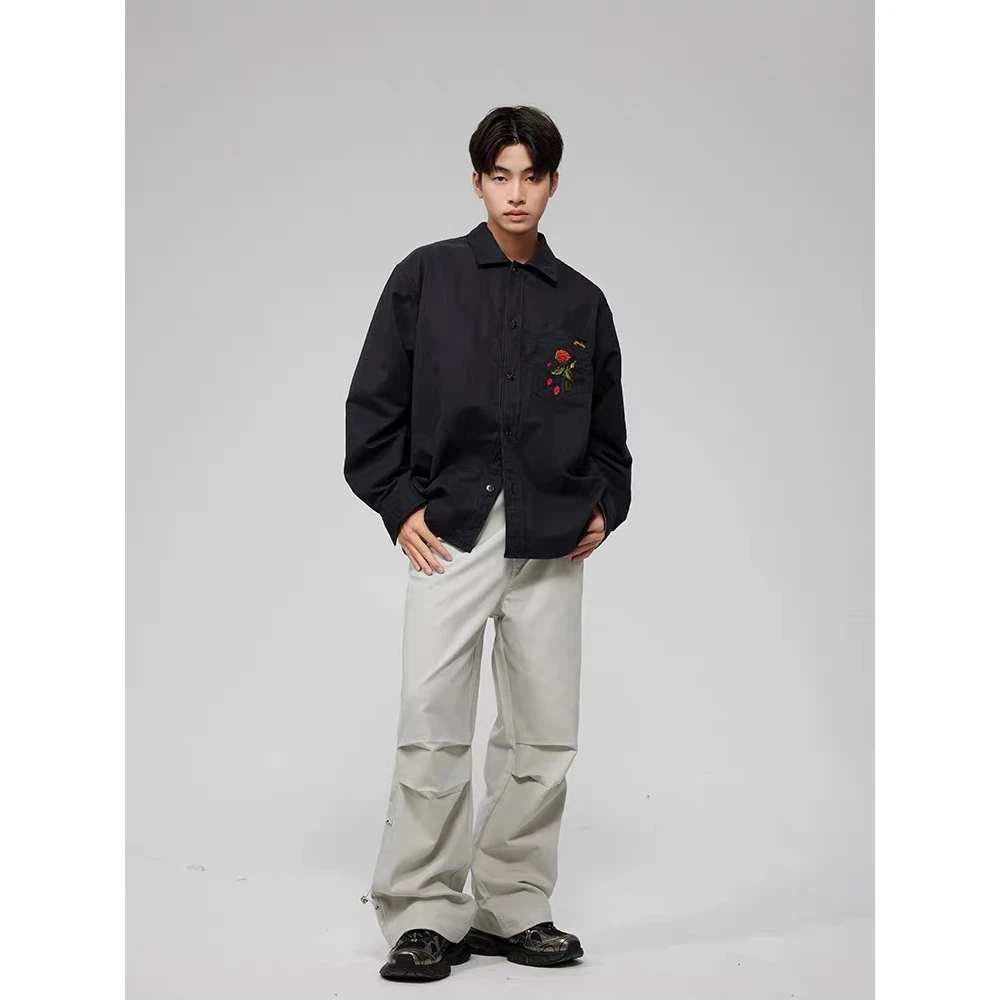 C18#某饱160！三防尼龙面料！日系双褶工装伞兵裤松紧抽绳宽松