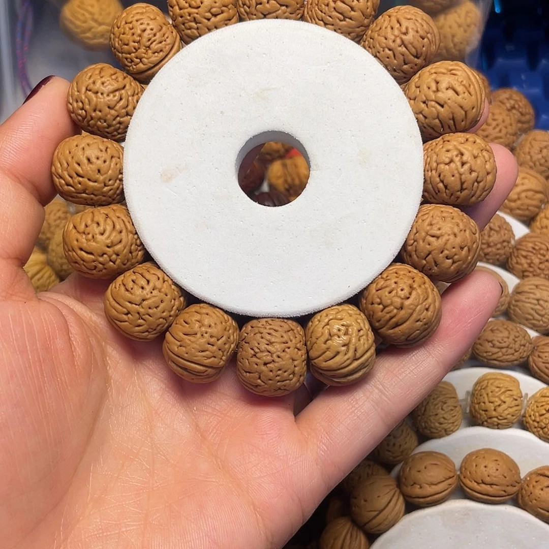 桃木珍**下桃核手串17+磨盘