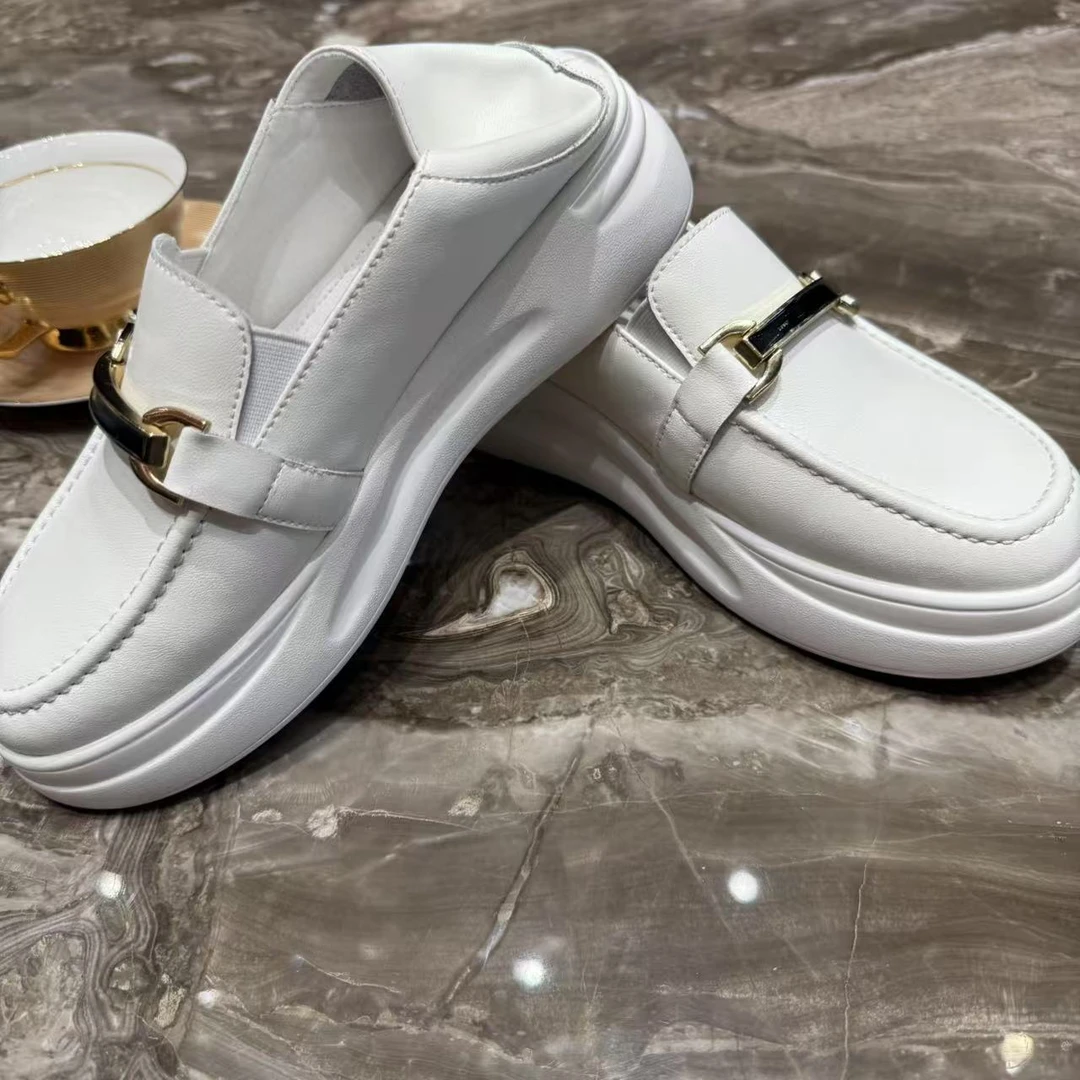 真皮纯色平底百搭乐福鞋 8827