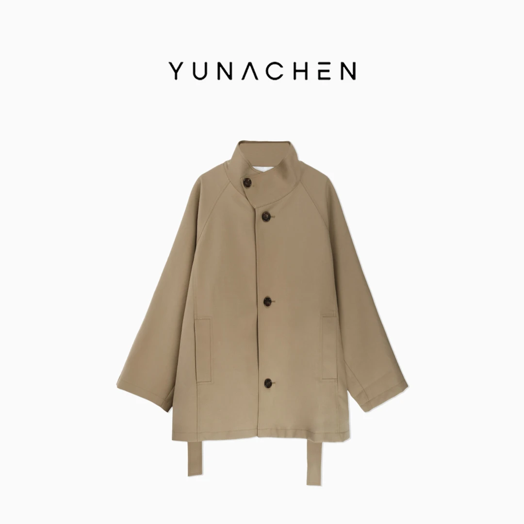 菠萝宝宝yuna【驼影漫游者】琥珀流光卡其色三防工艺中长款风衣YH23