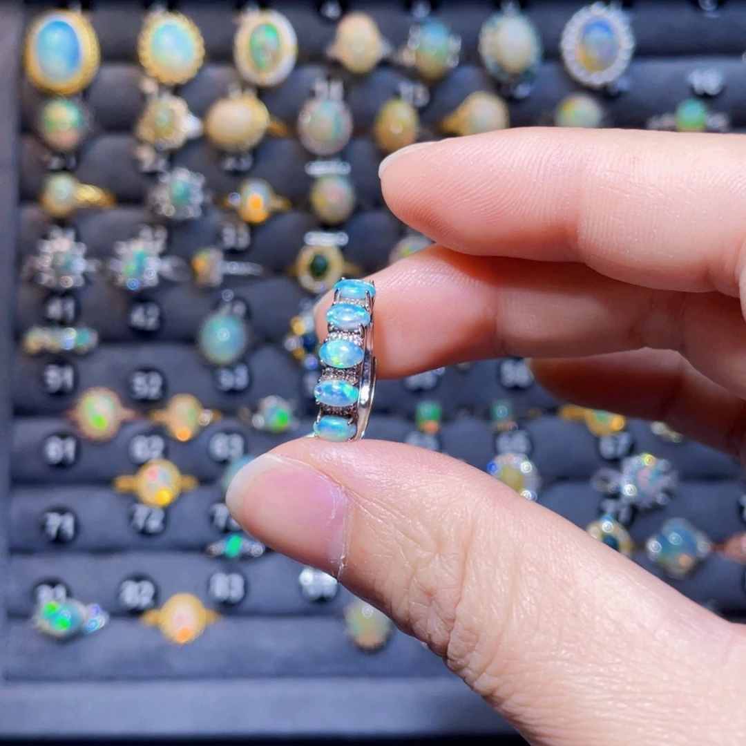 欧泊戒指）银S925镶嵌小*