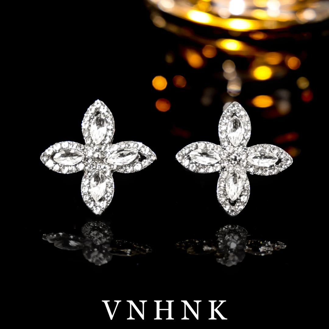 铜合金合成锆石耳饰 美可儿   B11   银色精致气质小众时尚耳夹