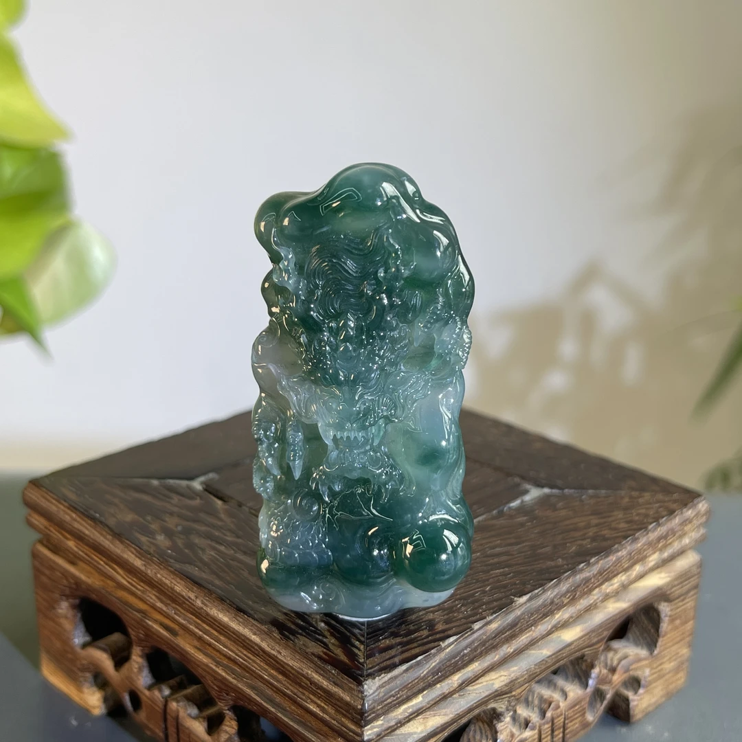 JTA14-189 天然缅甸A货翡翠 龙牌