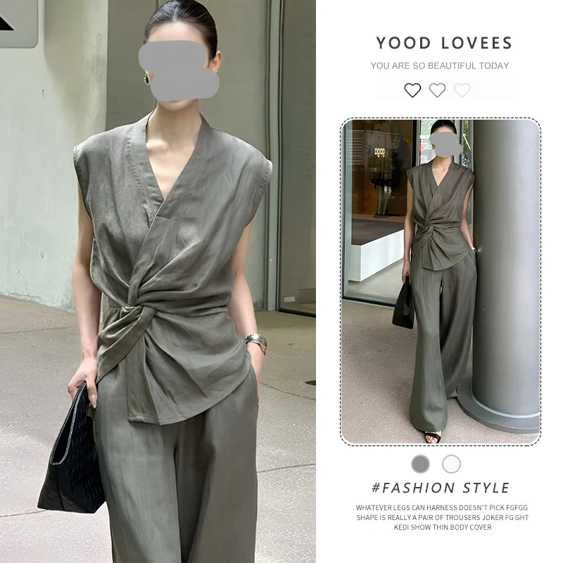 2025超火夏装一整套盐系轻熟高级感大方得体气质时尚马甲套装裤女