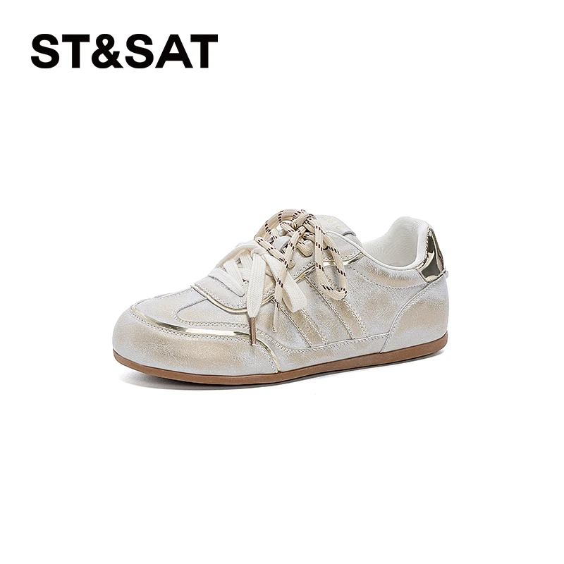 星期六德训鞋女款2025春季新款时尚阿甘鞋舒适软底休闲运动小白鞋