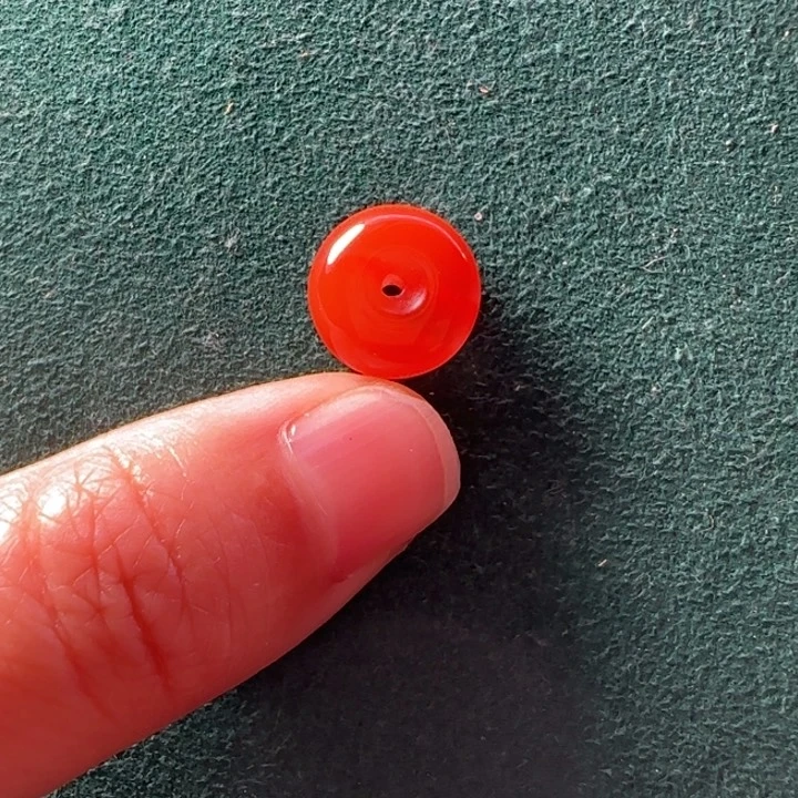 南红玛瑙单圈小平安扣未镶嵌