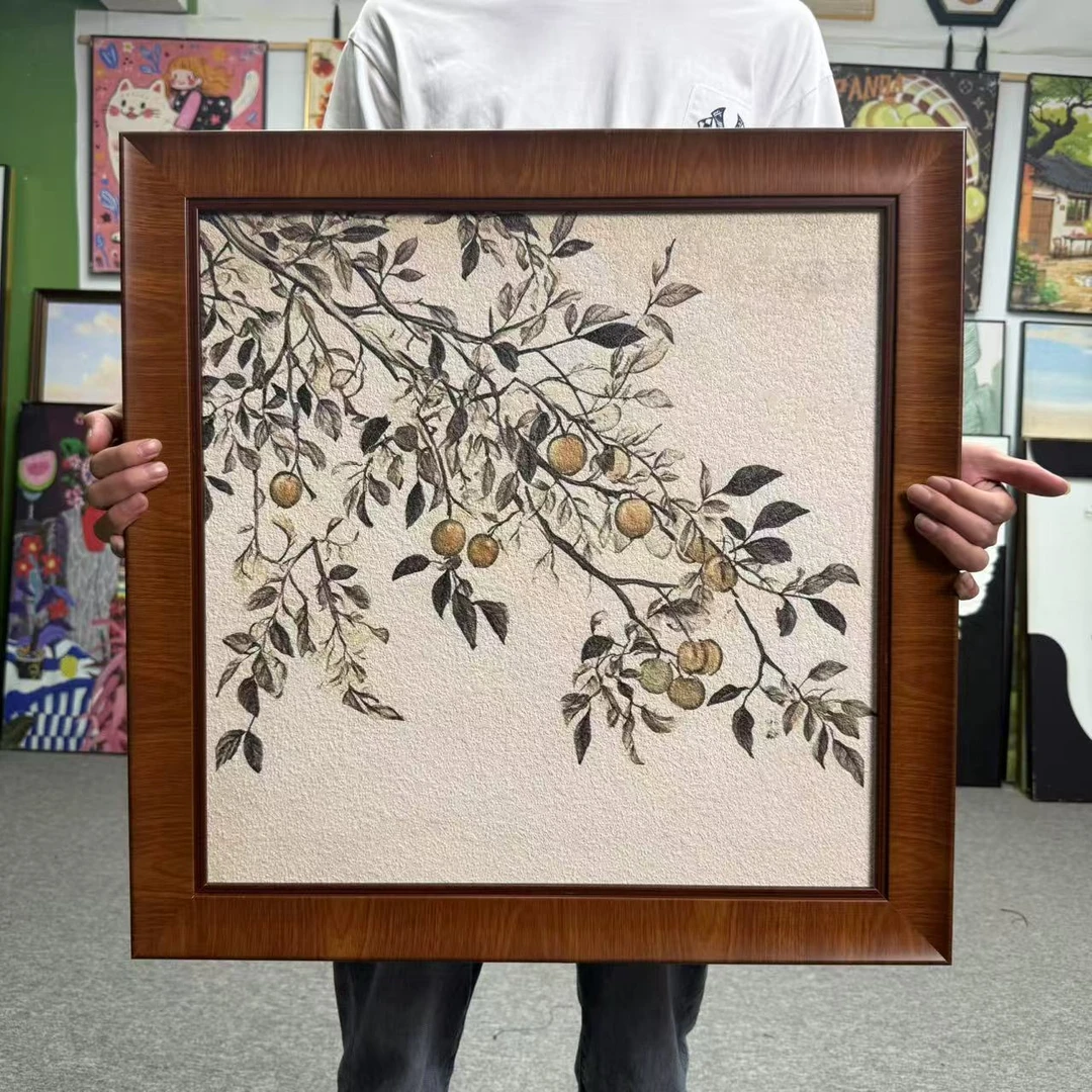 法式风《平安果》客厅卧室餐厅玄关复古装饰挂画6060