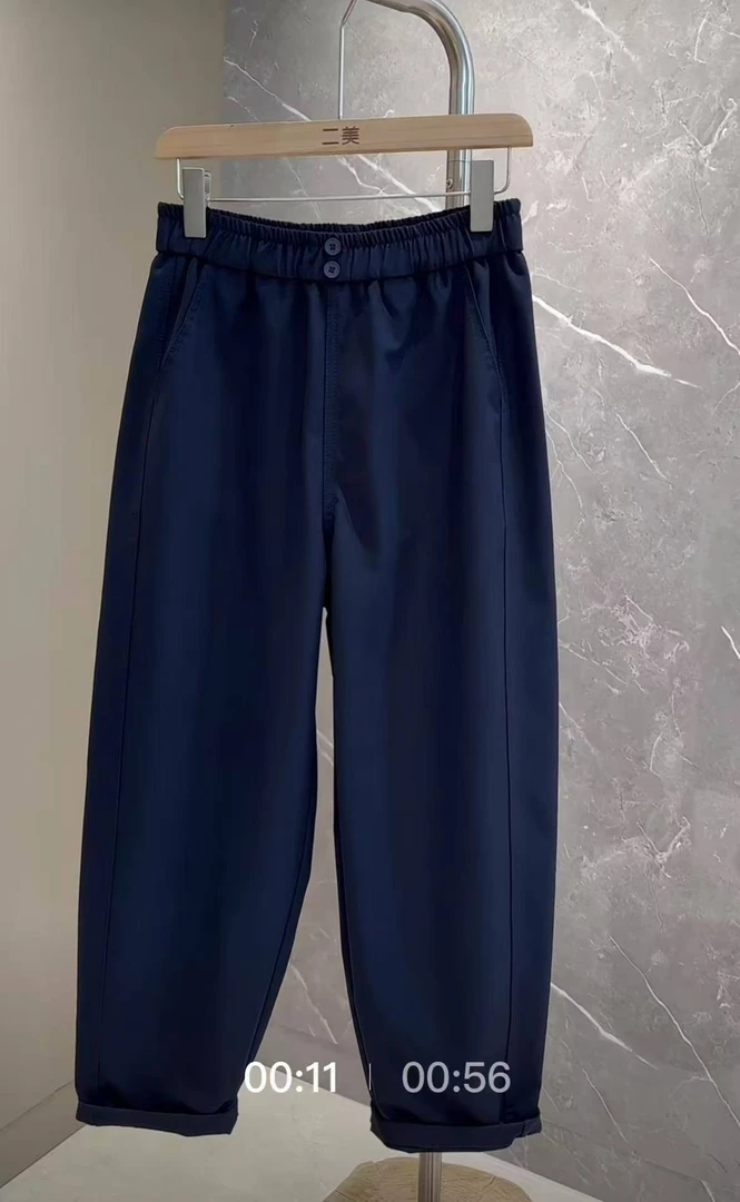 大码女装-1152哈伦裤弹力松紧纯色秋季休闲裤百搭显瘦洋气时尚