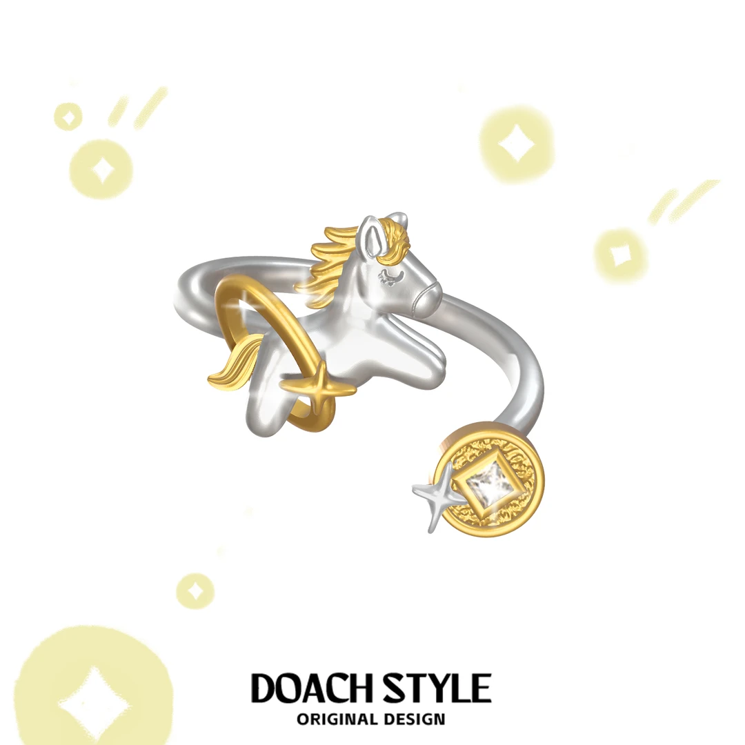 925银戒指 马上有钱戒指原创小众设计冷淡风高级感开口不掉色指环