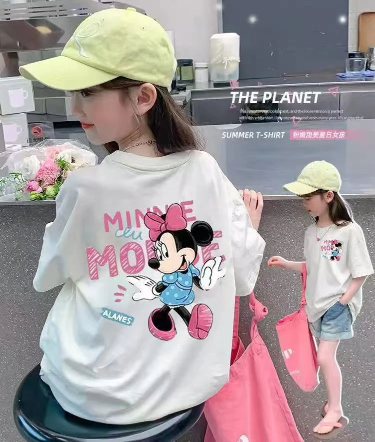 米奇米妮亲子装夏装2025韩版一家三口四口纯棉短袖新款网红T恤女