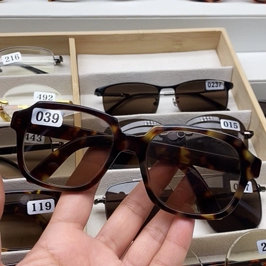 无框款纯天然石头水晶眼镜