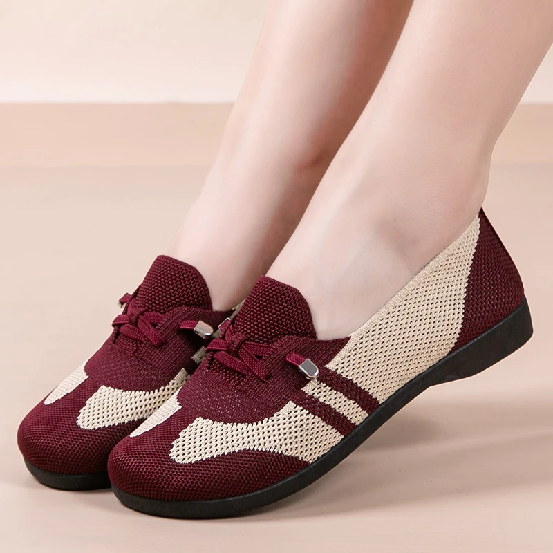 老北京布鞋女单鞋春夏新款平底透气休闲豆豆鞋软底防滑舒适妈妈鞋