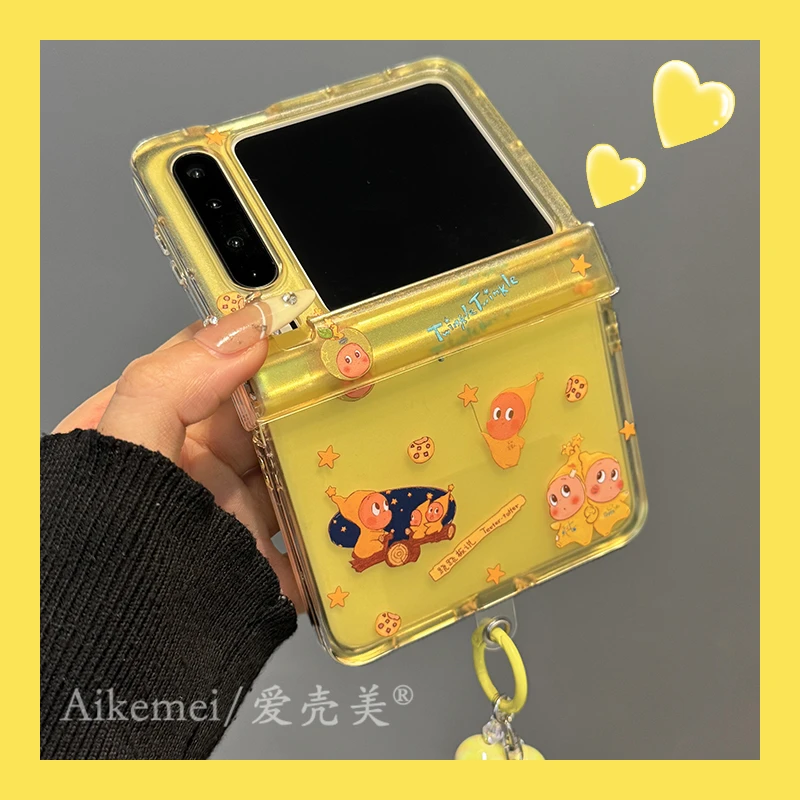 适用华为PuraX折叠屏手机壳pocket2星星小人泡泡novaFlip中轴保护