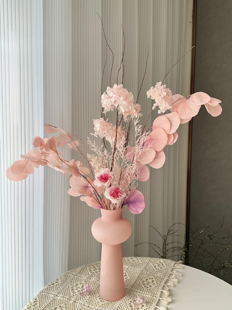 「樱花树下」玄关餐桌斗柜岛台客厅轻奢永生花摆件百搭花束家居装饰