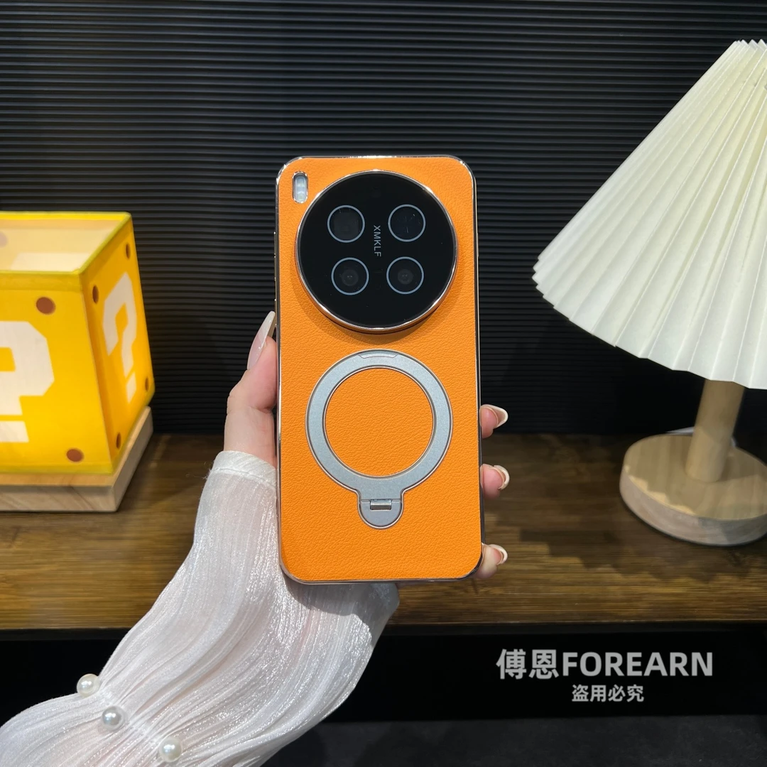 适用于vivo x300手机壳vivox300pro保护套x300新款男女支架真皮款