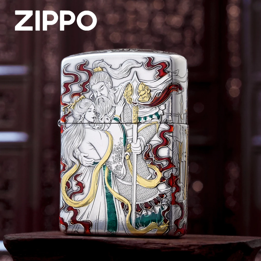 zippo打火机正品/镀银鎏金盔甲霸王别姬收藏送礼【拍专属】DYJ1