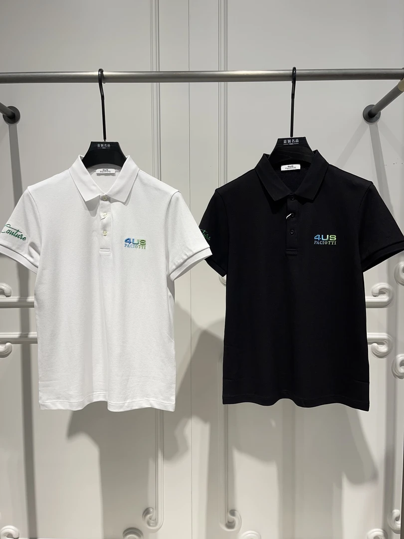 4US/4US夏季新款男士简约百搭图案字母休闲时尚POLO衫短袖t恤