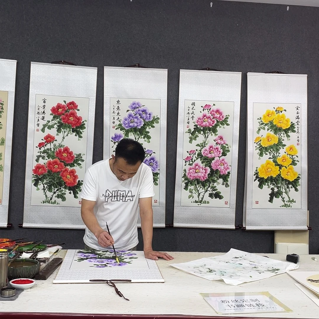 国画手绘手写作品