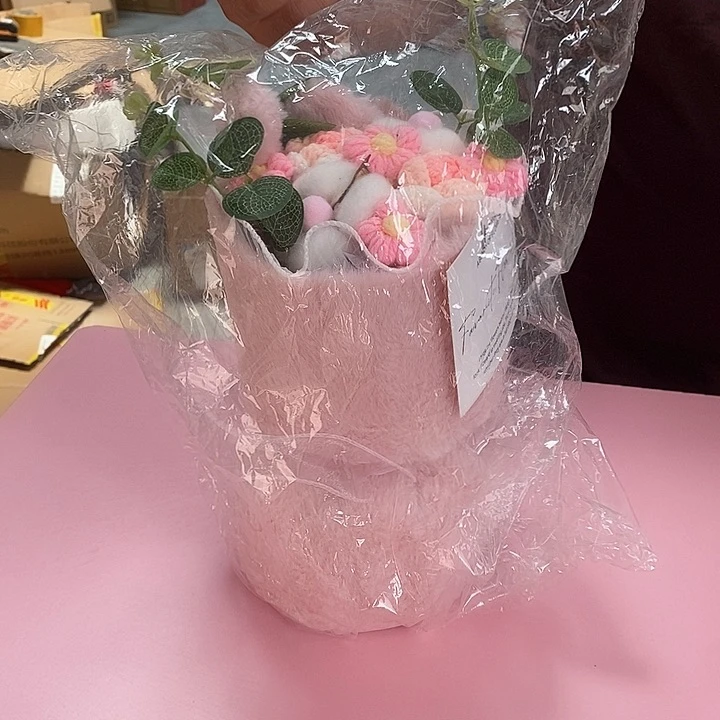 可送人毛线花带礼袋