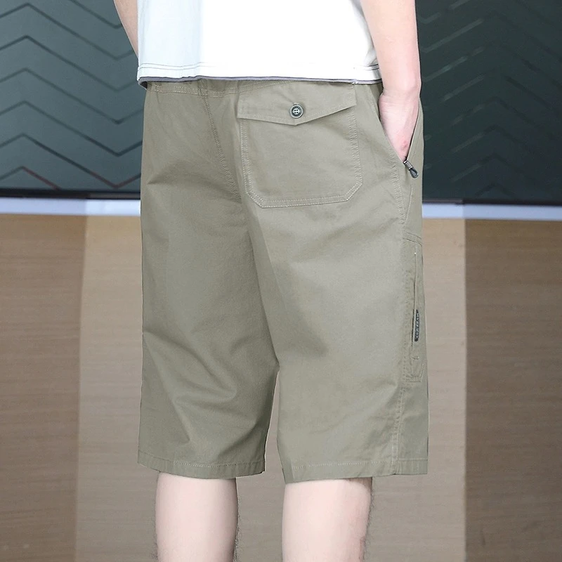 宽松短裤男士夏季棉薄款百搭工装六分男装直筒裤衩休闲七分裤外穿