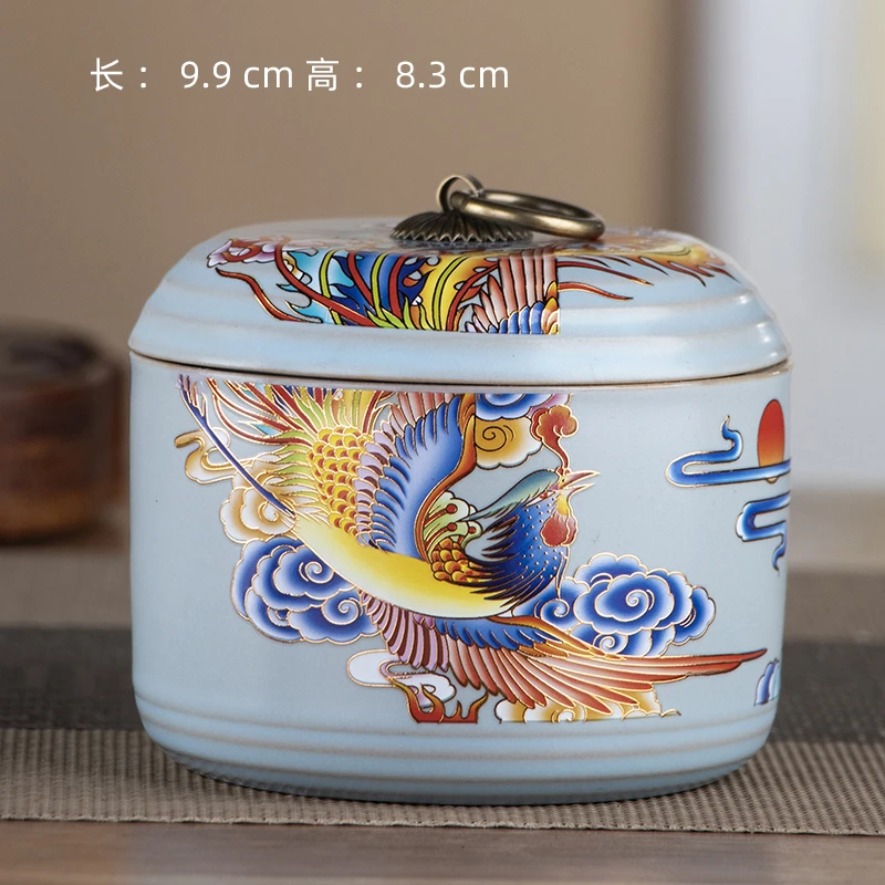 F079-凤凰紫砂茶叶罐JSYTC