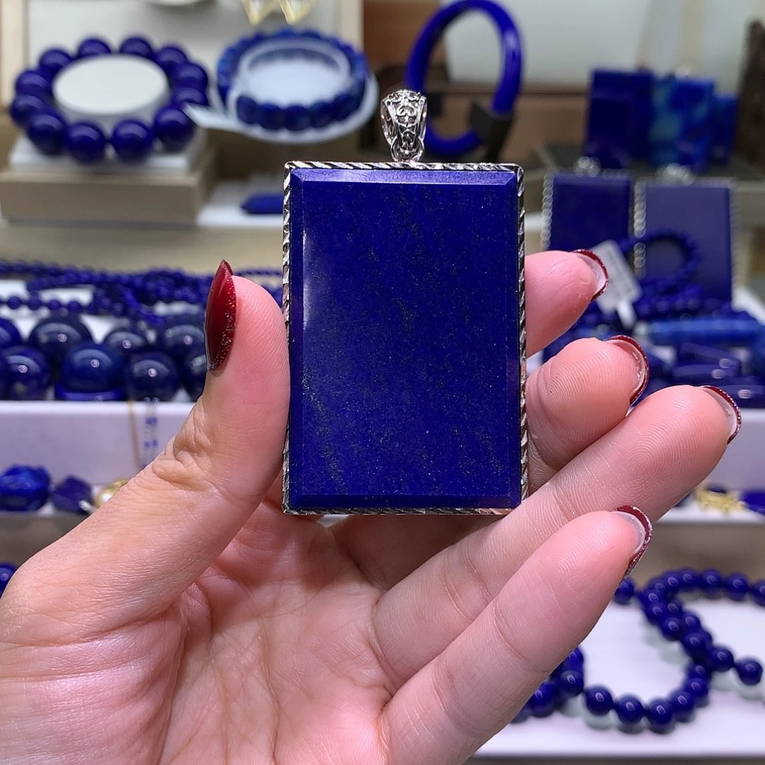 青金石合金天然原矿无事牌54.7 m* 37.7 m* 7.