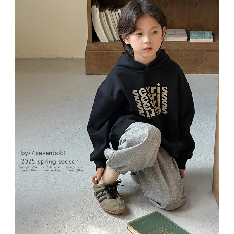 【现货】童装男童卫衣春秋款2025新款儿童秋装圆领套头秋季上衣潮