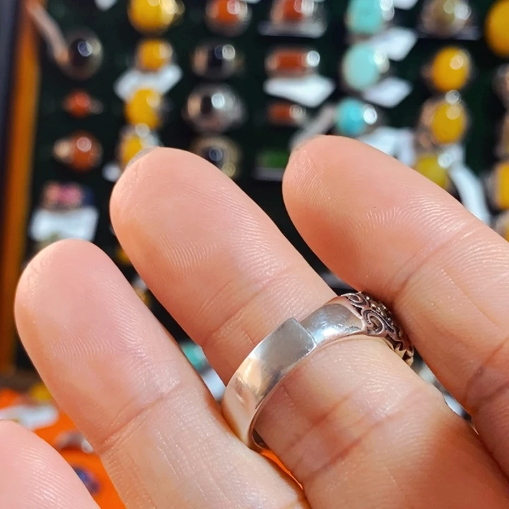 无925银走***路戒指戒指