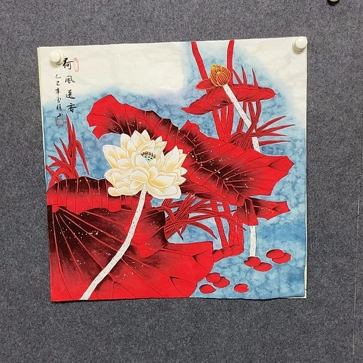 国画四尺斗方工笔一副