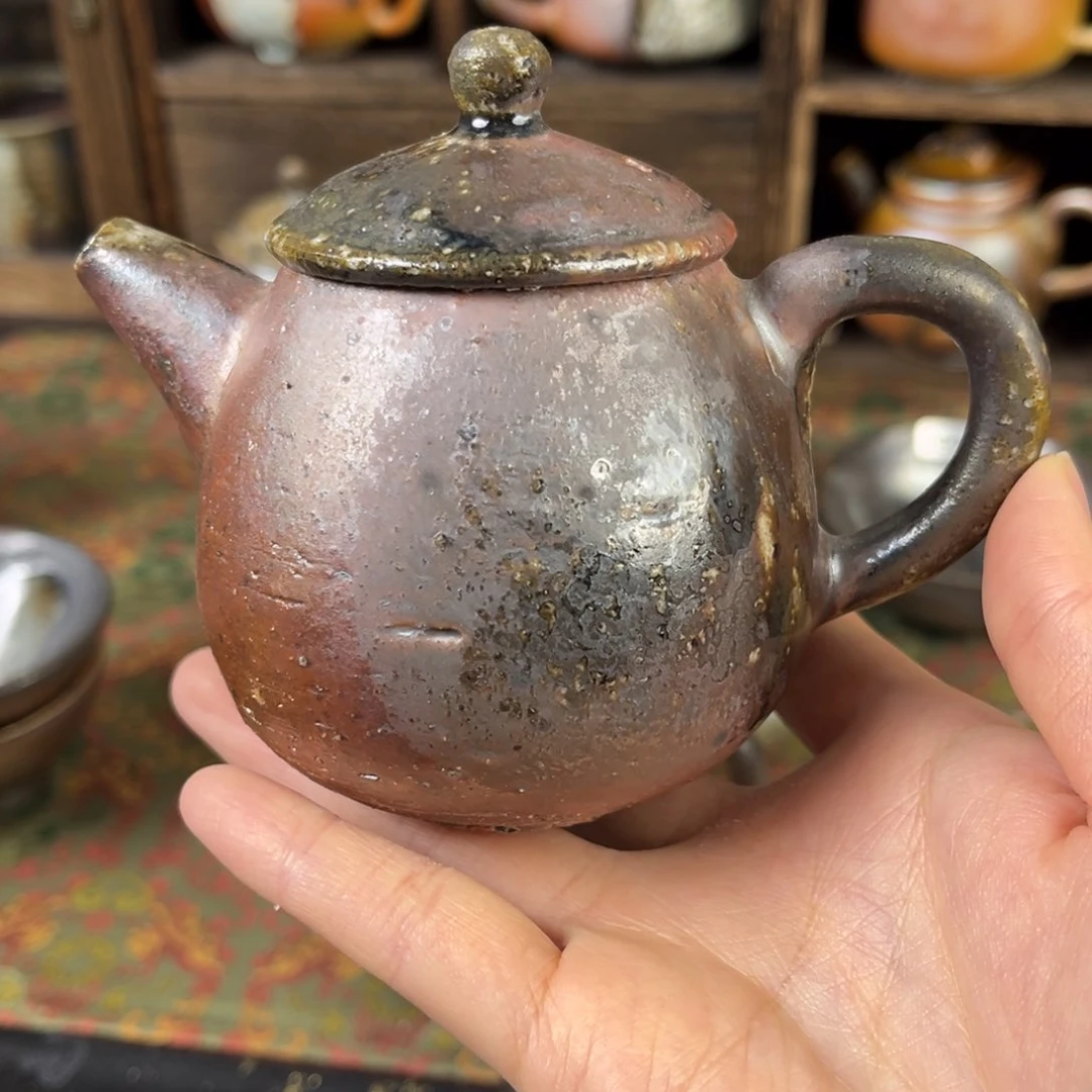 摆件柴烧茶器粗陶泥