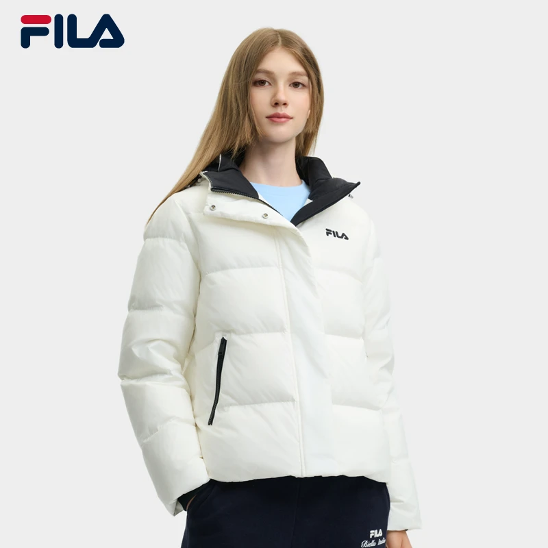 【双11爆款现货】Fila/斐乐连帽运动女短款鸭绒羽绒服F51W548998A