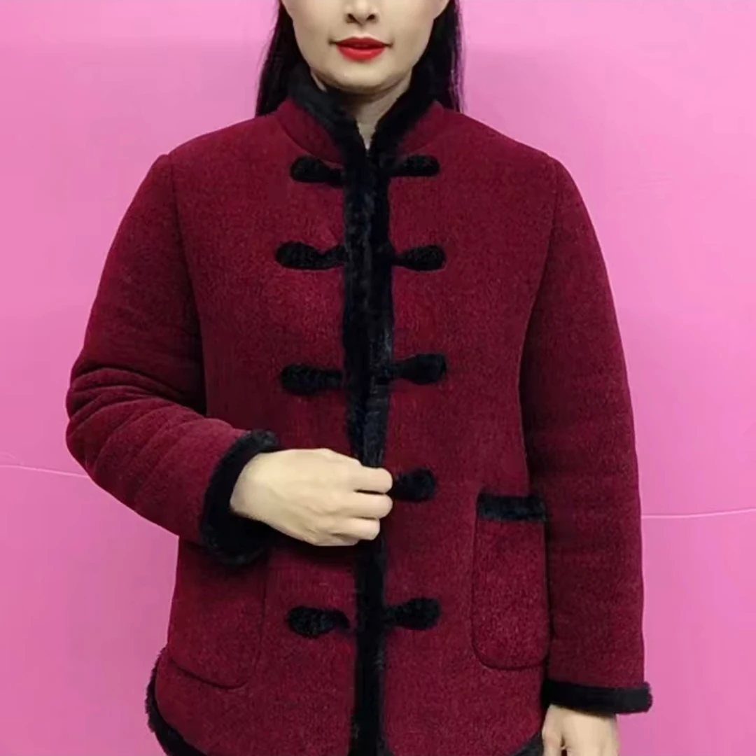 <新年款>冬季加绒加厚款盘扣中式外套