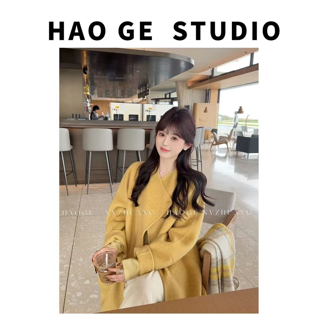 浩哥严选●北国雪夜HGQ5DY4118A羊毛混纺大衣预时尚设计感秋冬百搭