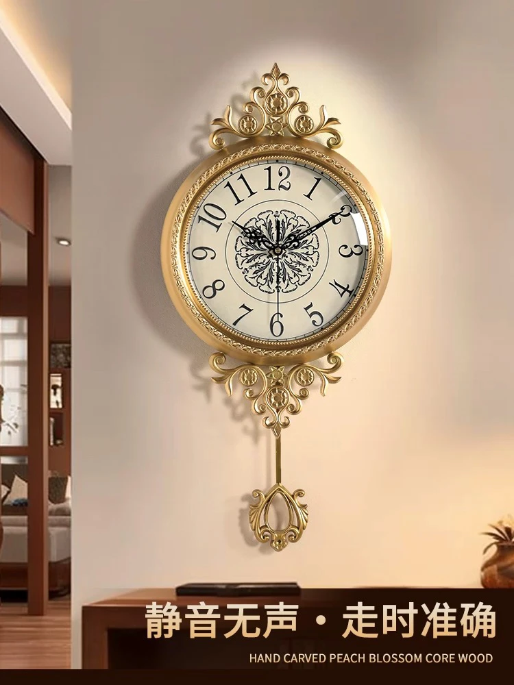 轻奢新款挂钟墙上客厅创意高档高级感高端大气钟表免打孔挂墙时钟