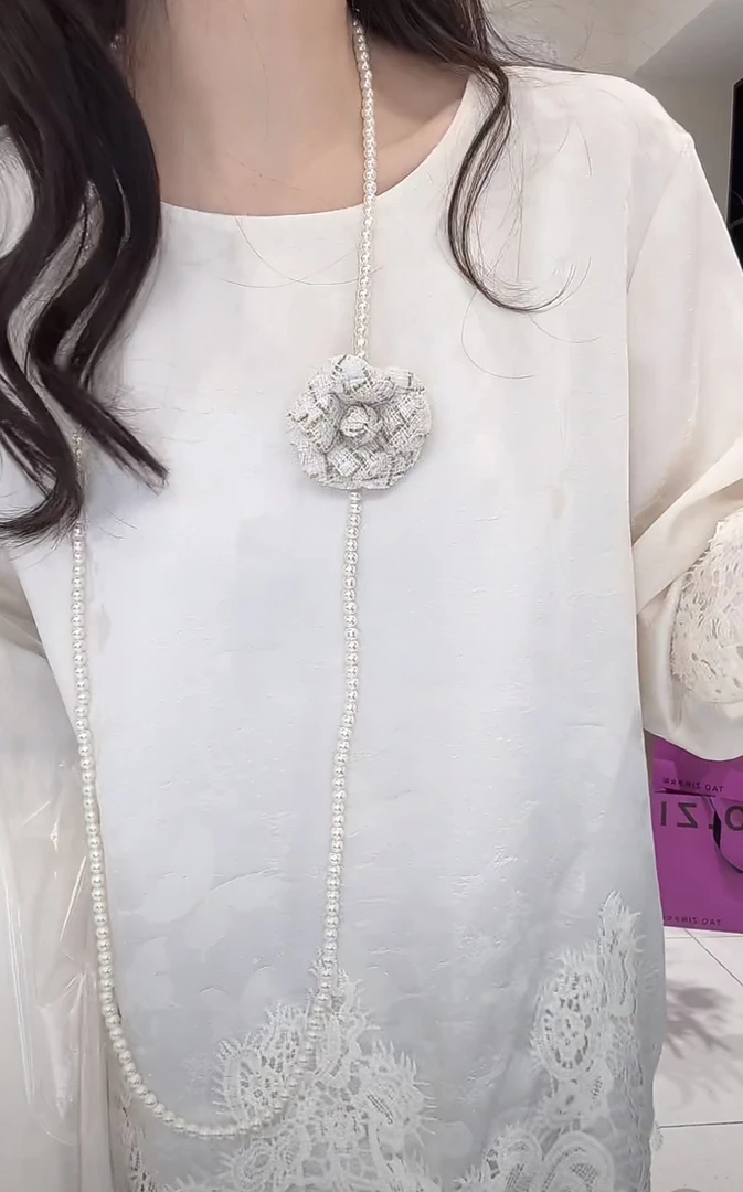 非金属仿珍珠项链 桃子自制 02233 搭配衣服好看的珠珠项链