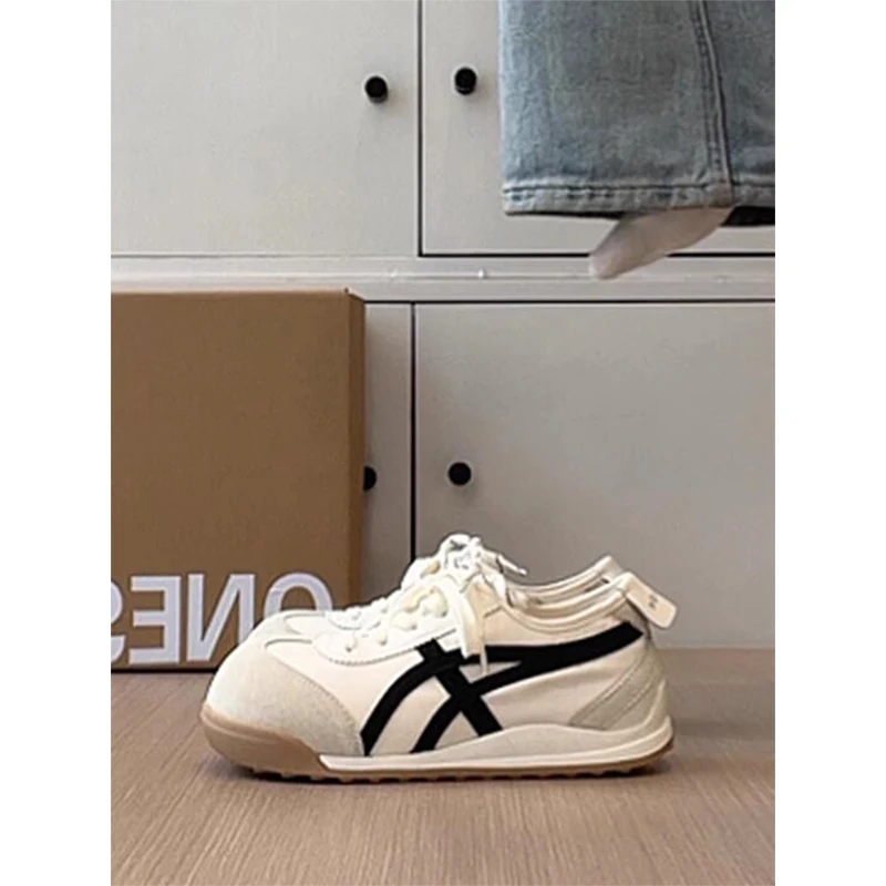 厚底内增高德训鞋女款2025年新款双鞋带软底运动休闲鞋时尚阿甘鞋