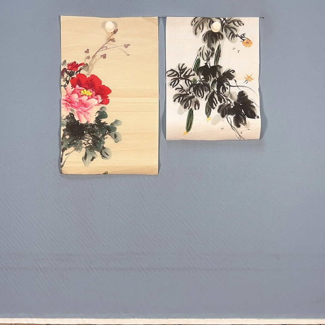 国画76 牡丹花鸟等多种图案构成一体