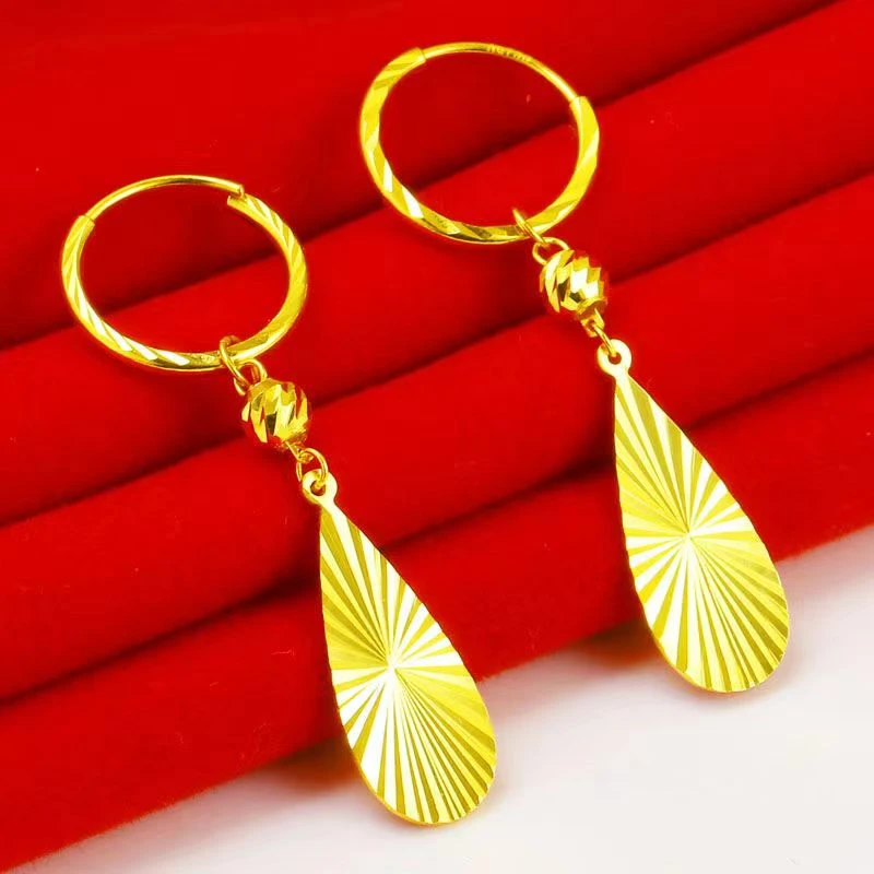 铜合金耳饰 【镭射水滴耳环】女款时尚长款气质光面精美