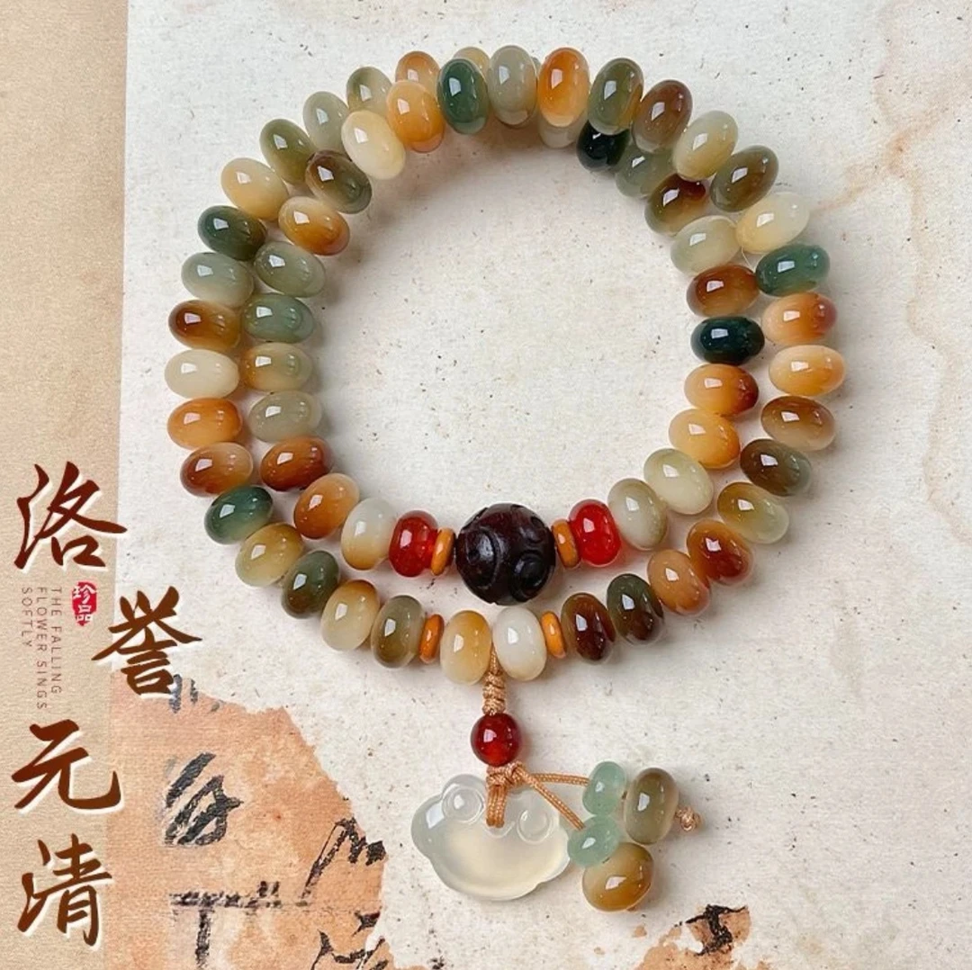 洛誉元清敦煌菩提算盘珠双圈9*6mm 文玩手串