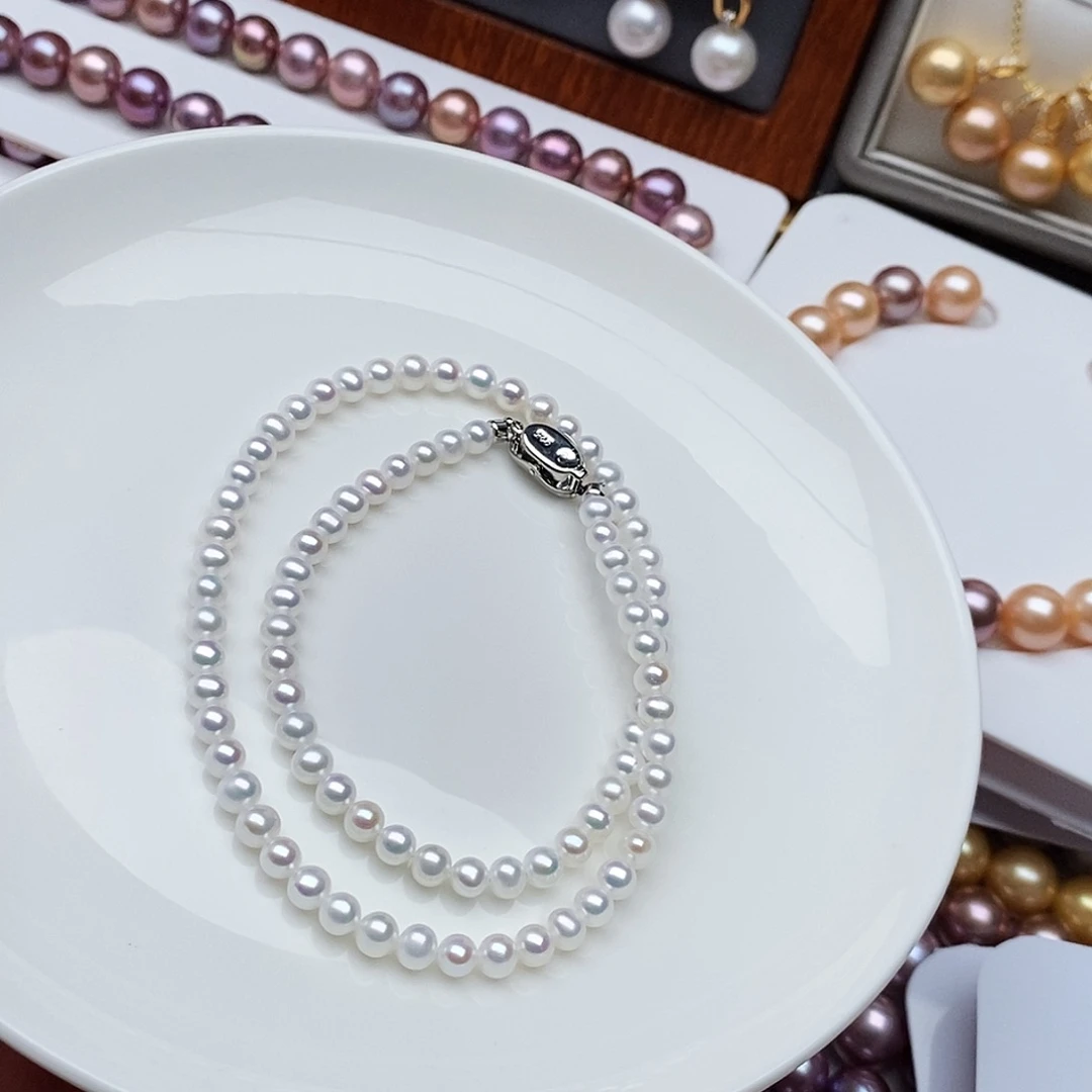 淡水珍珠颈饰银S925镶嵌