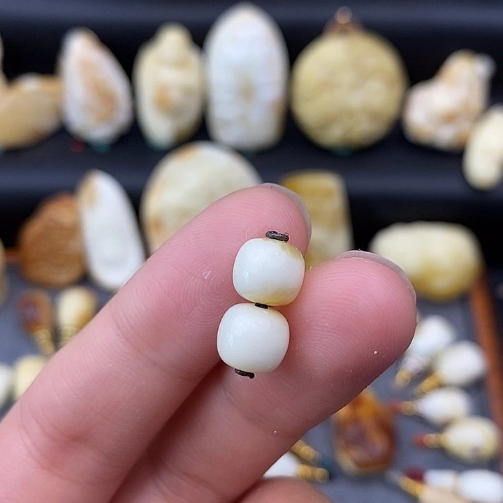 裸石琥珀未镶嵌8对珠c149