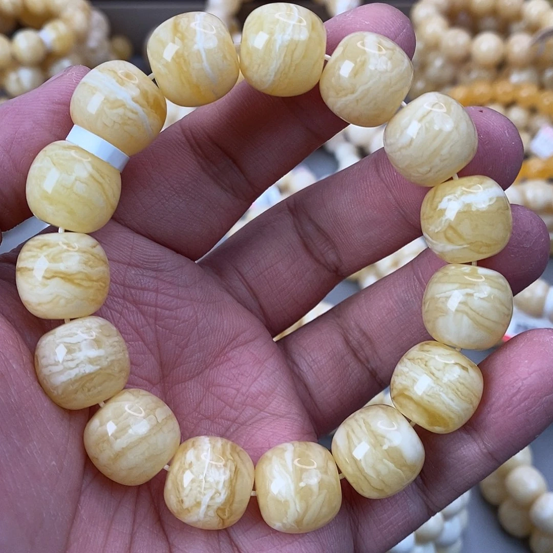 蜜蜡未镶嵌珠宝奇石16×15mm千层雪虎皮  37.1g