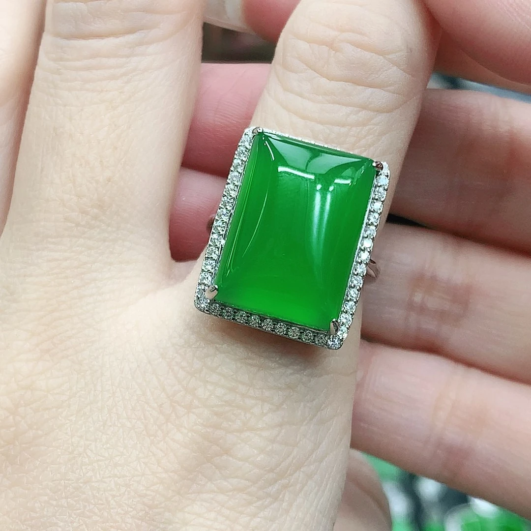 银S925镶嵌戒指玛瑙/玉髓