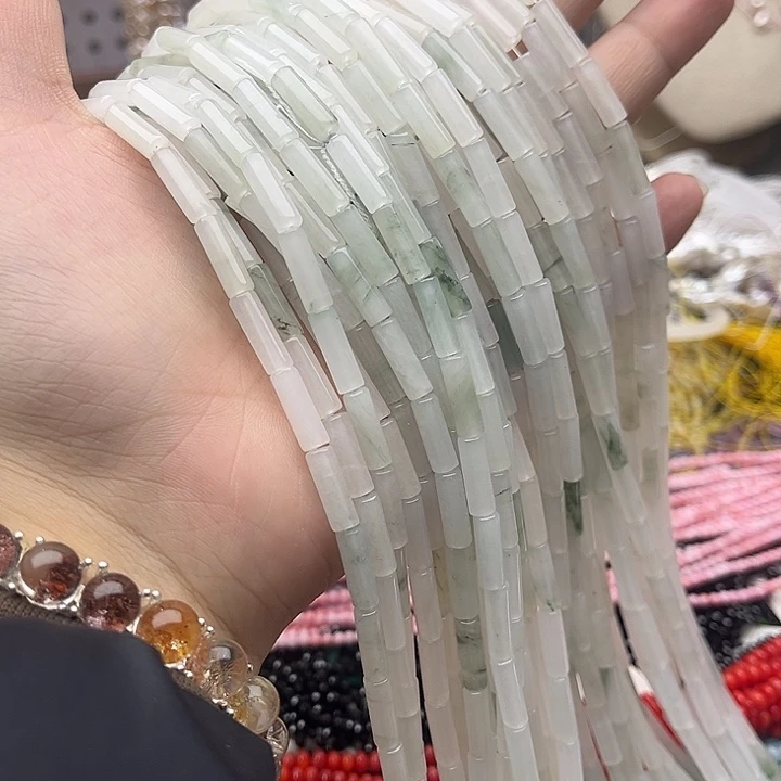 玛瑙/玉髓未镶嵌珠宝半成品一条4/13mm左右天山翠管珠