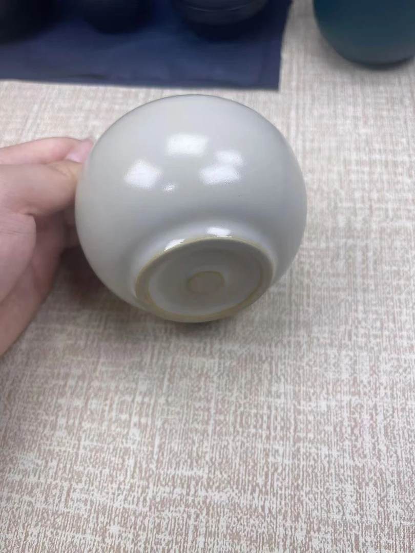 汝窑月白手工精修铁胎茶杯个人品茗主人杯