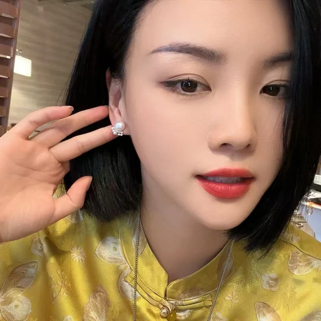 合金耳饰 大珠小珠落玉盘耳钉极简耳环5-5-18
